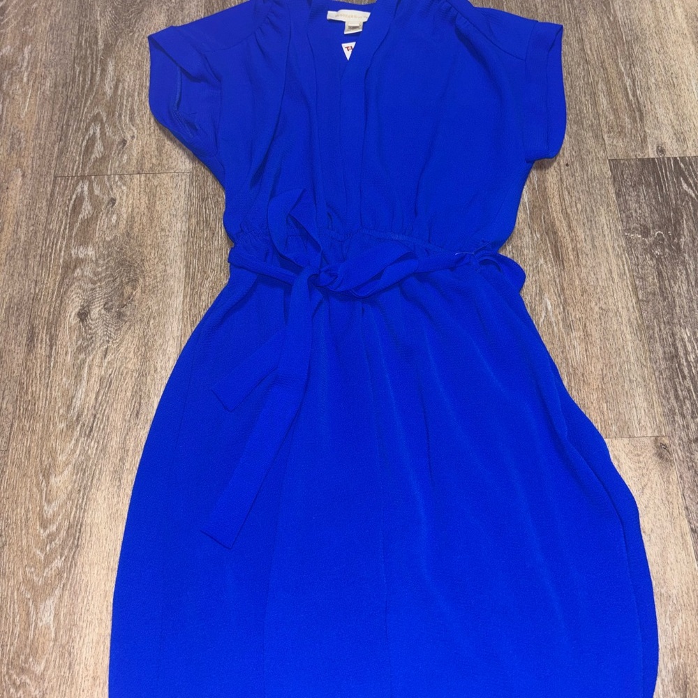 Monteau Blue V-Neck Dolman Sleeve Sheath Dress